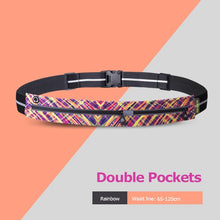 Load image into Gallery viewer, AONIJIE W960 Adjustable Slim Double Pockets Running Waist Belt Jogging Bag Fanny Pack Travel Workout Fitness 6.8in Phone Holder