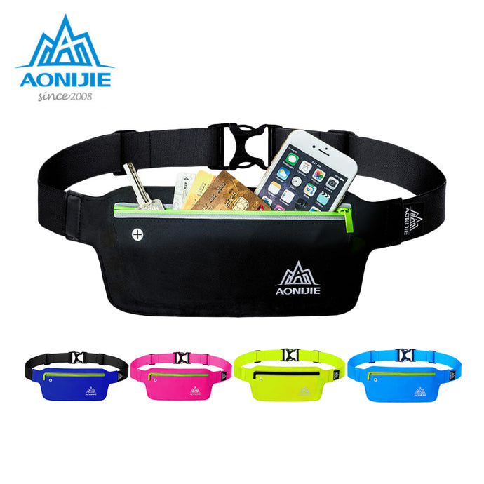 AONIJIE Running Bag Waterproof Nylon Waist Pack Belt Outdoor Sport Jogging Marathon Lightweight Tight Phone Waist Pocket